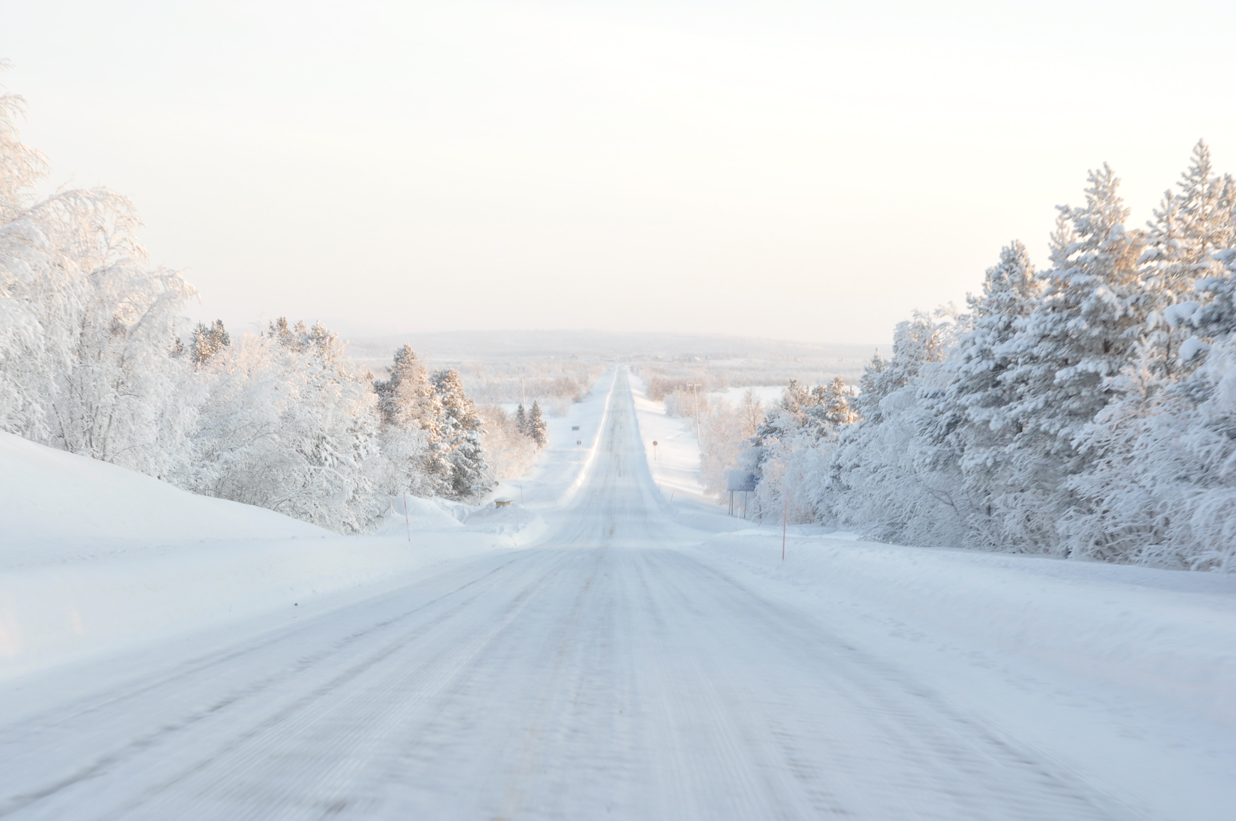 Fresh snow on the road