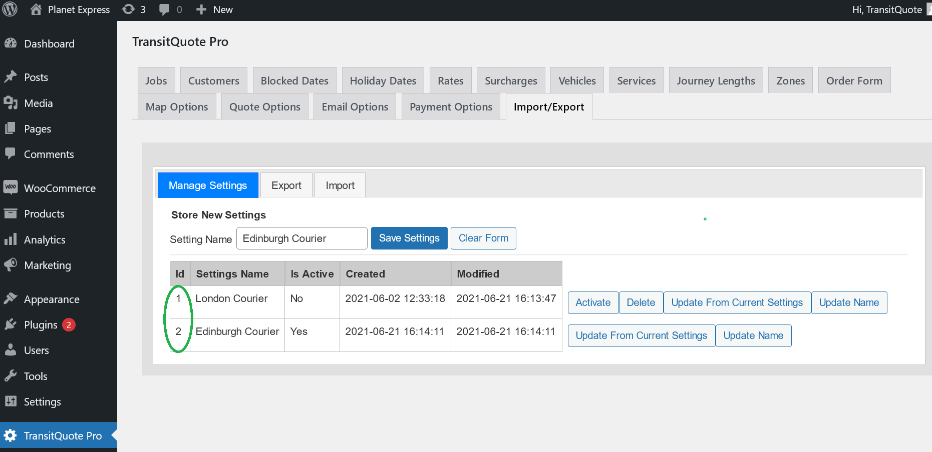 New Booking Form Settings